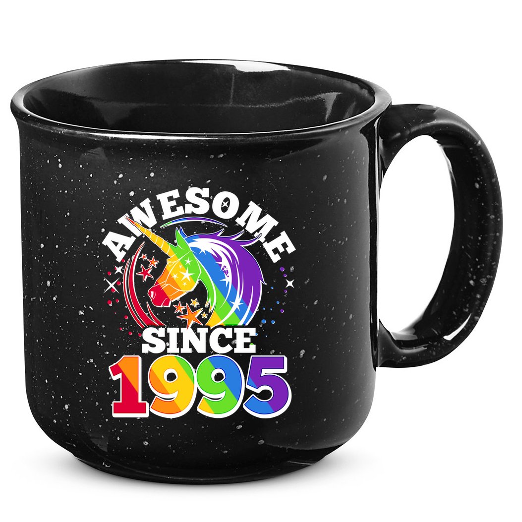 Rainbow Unicorn Awesome Since 1995 30th Birthday 15oz Campfire Ceramic Mug