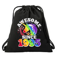 Rainbow Unicorn Awesome Since 1995 30th Birthday Drawstring Bag