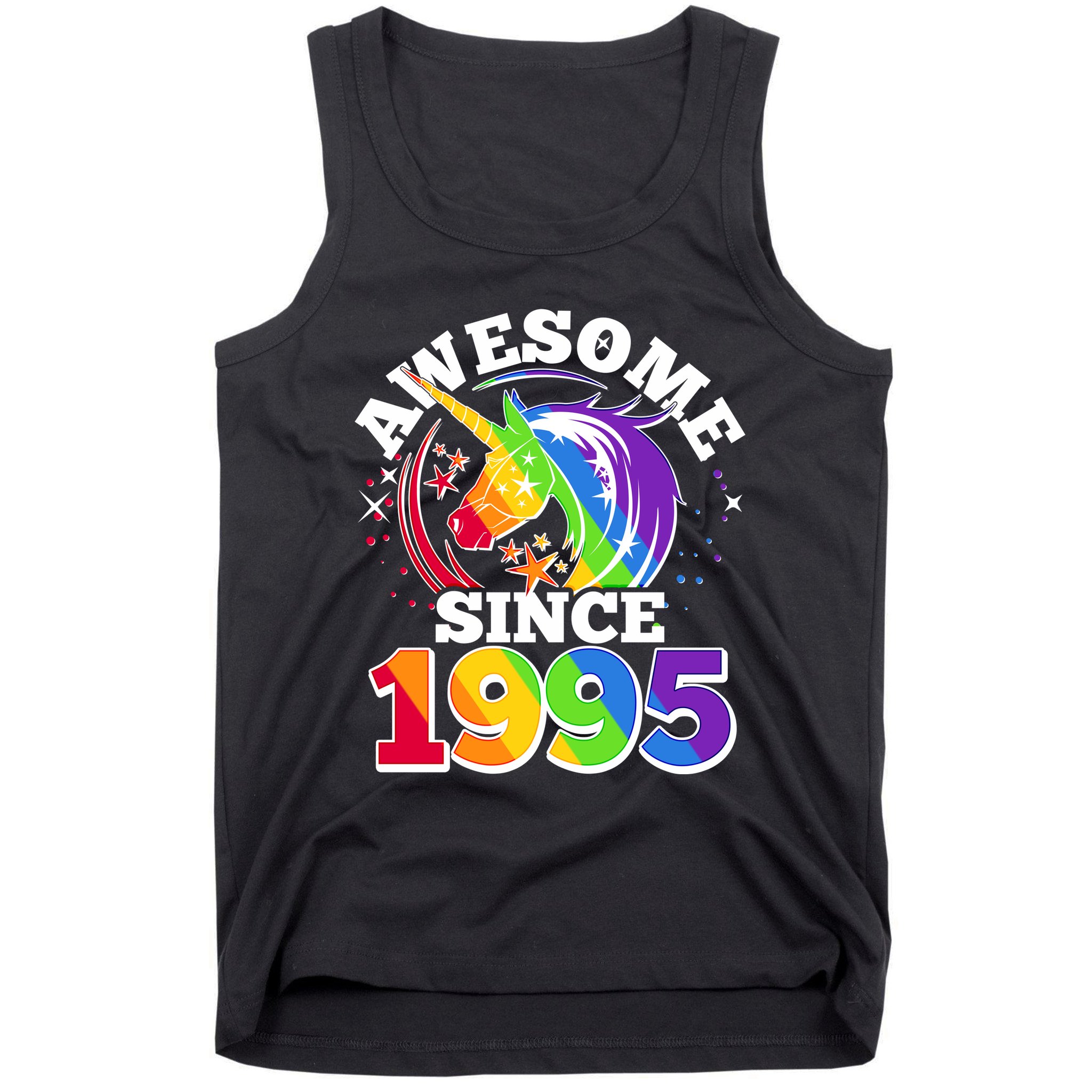 Rainbow Unicorn Awesome Since 1995 30th Birthday Tank Top