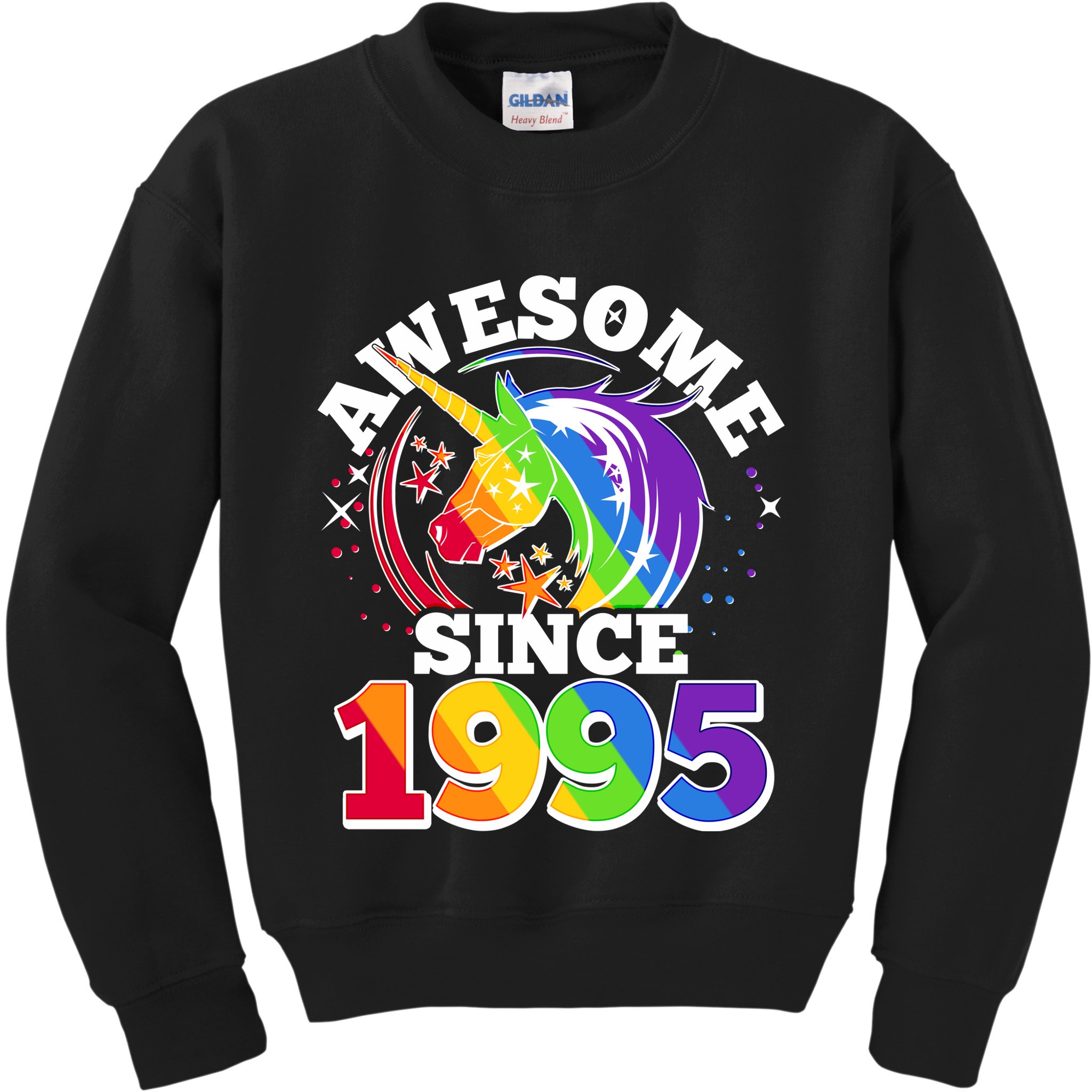 Rainbow Unicorn Awesome Since 1995 30th Birthday Kids Sweatshirt