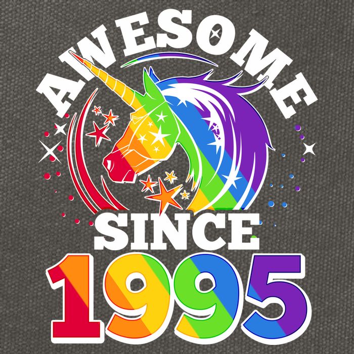 Rainbow Unicorn Awesome Since 1995 30th Birthday Cotton Canvas Backpack