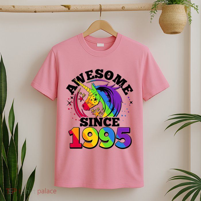 Rainbow Unicorn Awesome Since 1995 30th Birthday T-Shirt