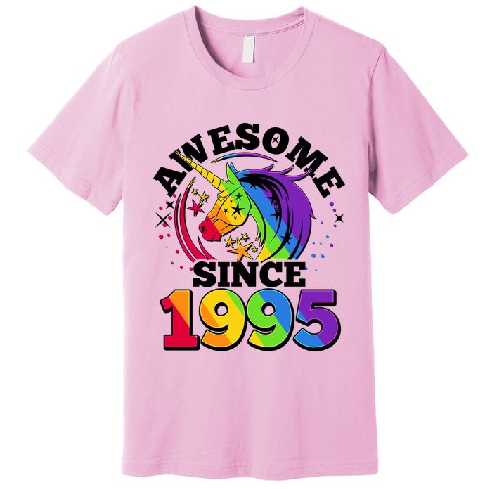 Rainbow Unicorn Awesome Since 1995 30th Birthday Premium T-Shirt