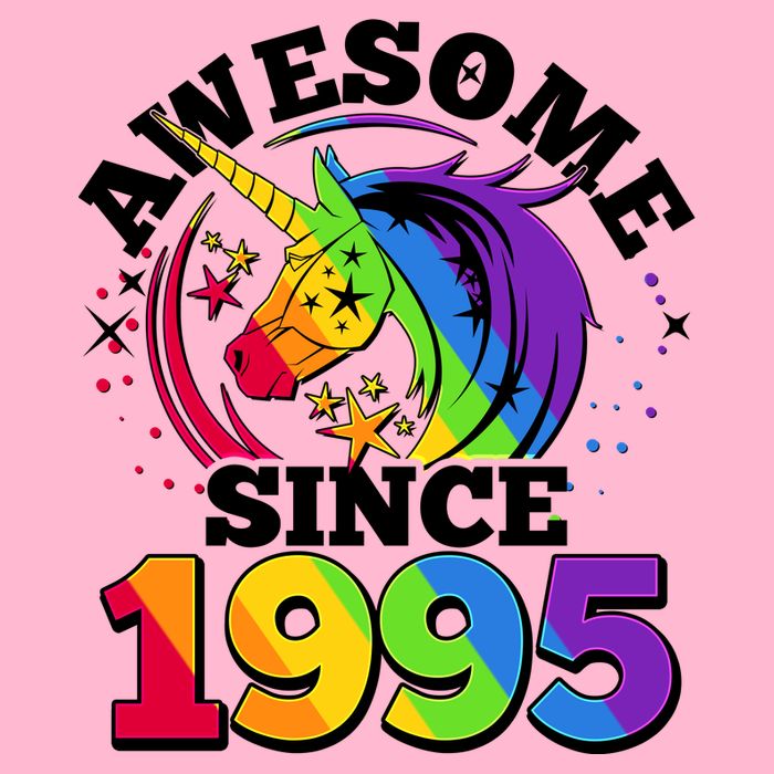 Rainbow Unicorn Awesome Since 1995 30th Birthday Kids T-Shirt