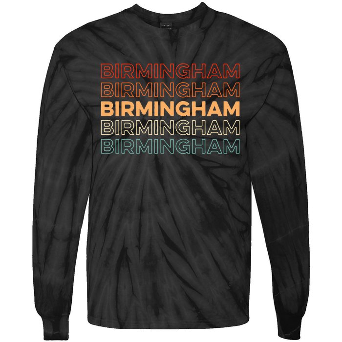 Retro Us American City Resident Vintage Alabama Birmingham Tie-Dye Long Sleeve Shirt