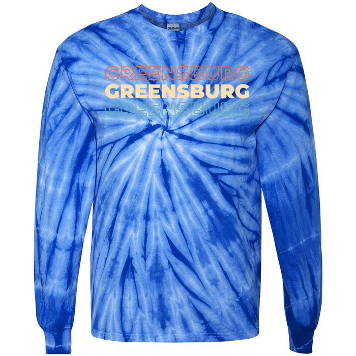 Retro Us American City Vintage Pennsylvania Greensburg Gift Tie-Dye Long Sleeve Shirt