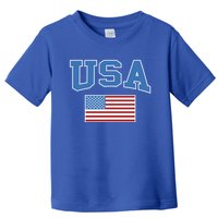 Retro Usa American Flag Patriotic Gift Toddler T-Shirt