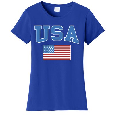 Retro Usa American Flag Patriotic Gift Women's T-Shirt