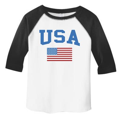 Retro Usa American Flag Patriotic Gift Toddler Fine Jersey T-Shirt