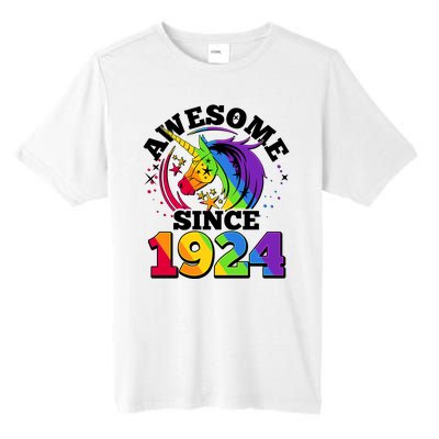 Rainbow Unicorn Awesome Since 1924 100th Birthday Tall Fusion ChromaSoft Performance T-Shirt