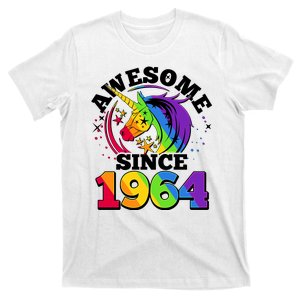 Rainbow Unicorn Awesome Since 1964 60th Birthday T-Shirt