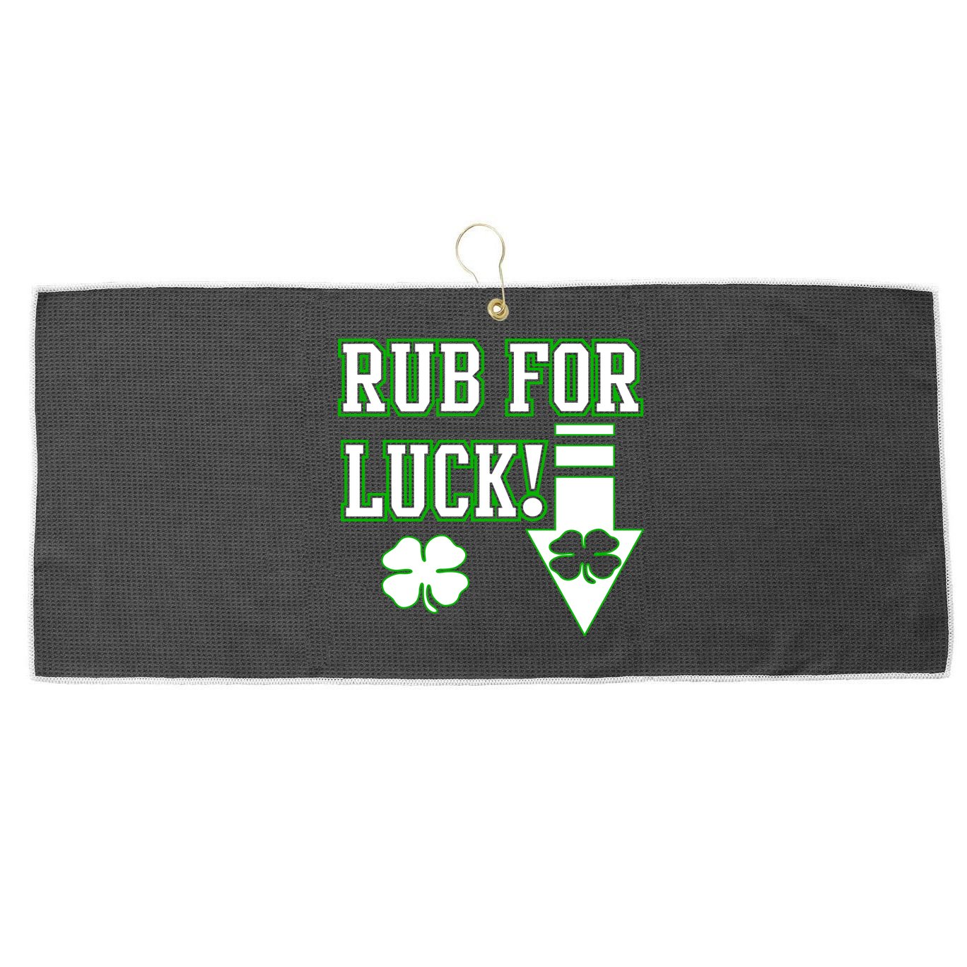 Rub Me For Luck Large Microfiber Waffle Golf Towel