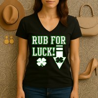Rub Me For Luck Women's V-Neck T-Shirt