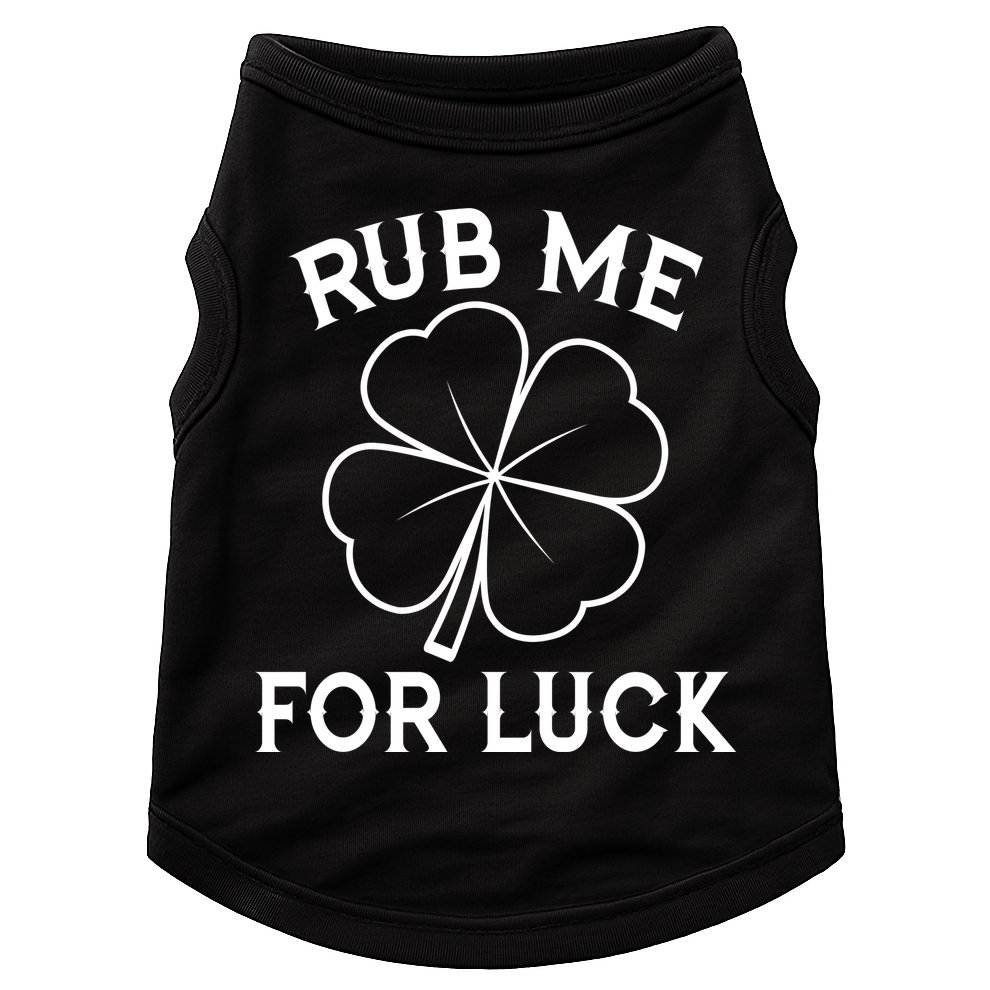 Rub Me For Luck Funny Shamrock St Pattys Day Doggie Tank