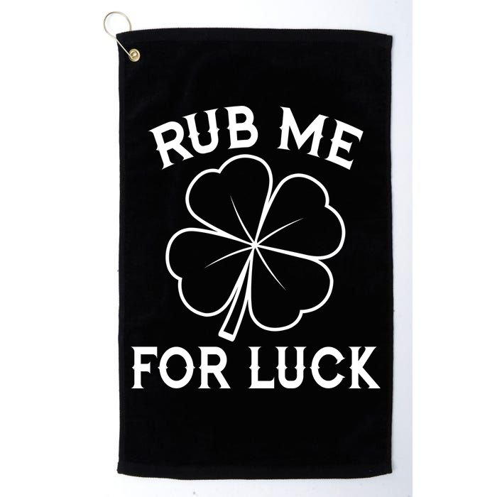 Rub Me For Luck Funny Shamrock St Pattys Day Golf Towel