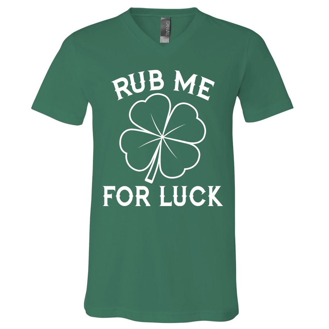 Rub Me For Luck Funny Shamrock St Pattys Day V-Neck T-Shirt