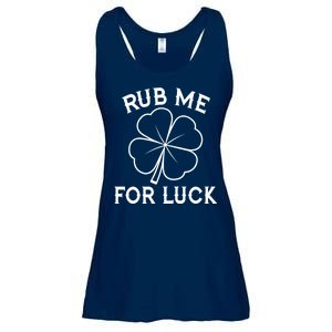 Rub Me For Luck Funny Shamrock St Pattys Day Ladies Essential Flowy Tank