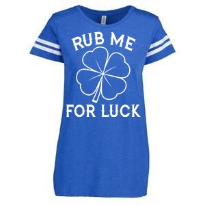 Rub Me For Luck Funny Shamrock St Pattys Day Enza Ladies Jersey Football T-Shirt