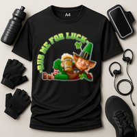 Rub Me for Luck Irish Leprechaun Cooling Performance Crew T-Shirt