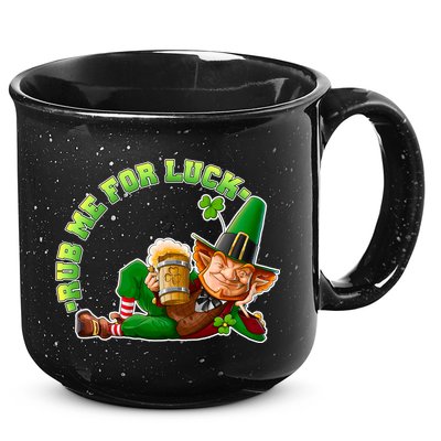 Rub Me for Luck Irish Leprechaun 15oz Campfire Ceramic Mug