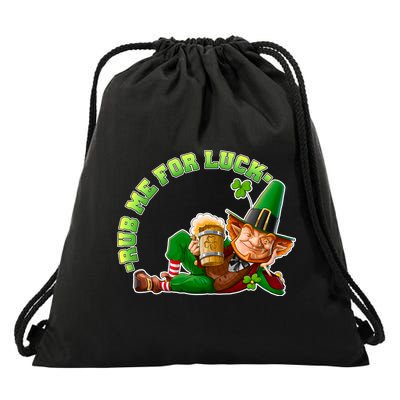 Rub Me for Luck Irish Leprechaun Drawstring Bag