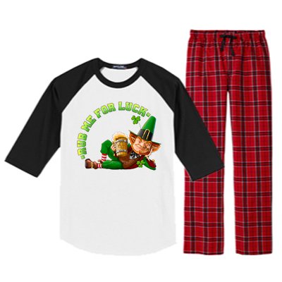 Rub Me for Luck Irish Leprechaun Raglan Sleeve Pajama Set