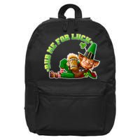 Rub Me for Luck Irish Leprechaun 16 in Basic Backpack