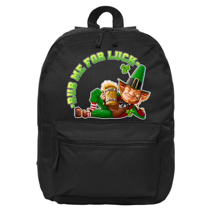 Rub Me for Luck Irish Leprechaun 16 in Basic Backpack
