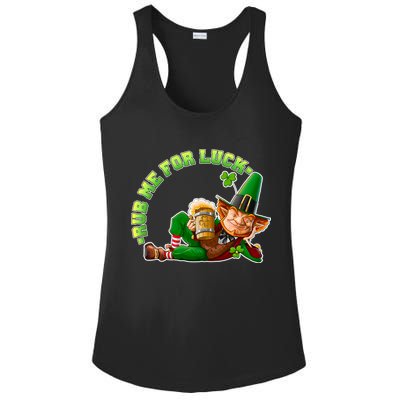 Rub Me for Luck Irish Leprechaun Ladies PosiCharge Competitor Racerback Tank