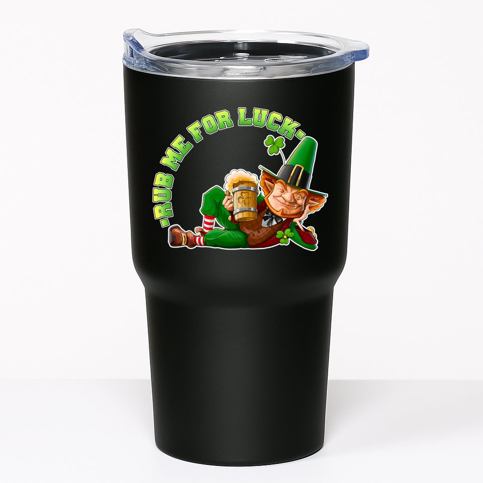Rub Me for Luck Irish Leprechaun Tumbler