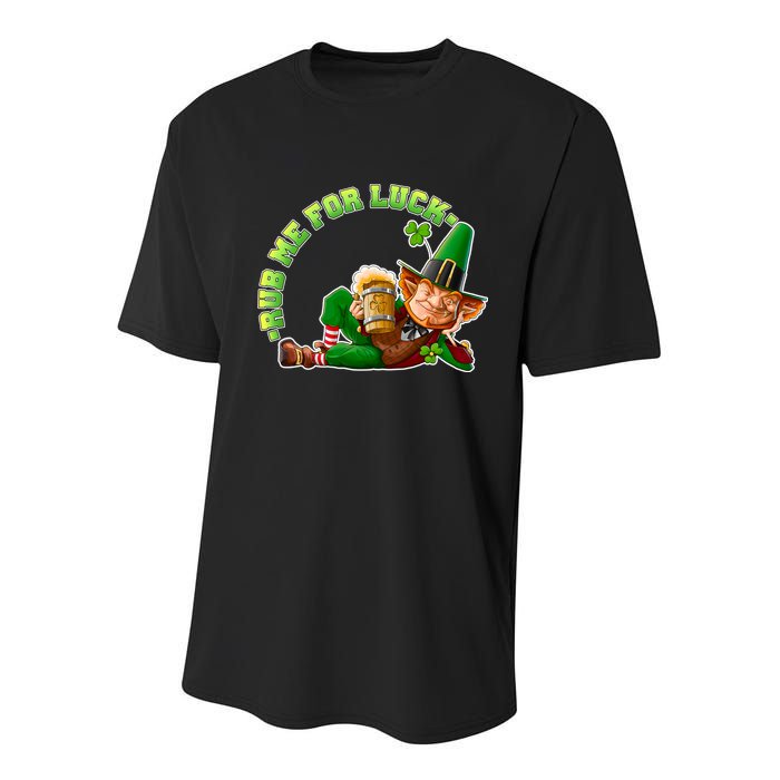 Rub Me for Luck Irish Leprechaun Youth Performance Sprint T-Shirt