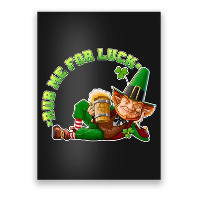 Rub Me for Luck Irish Leprechaun Poster