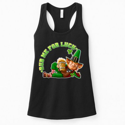 Rub Me for Luck Irish Leprechaun Womens Tank Top