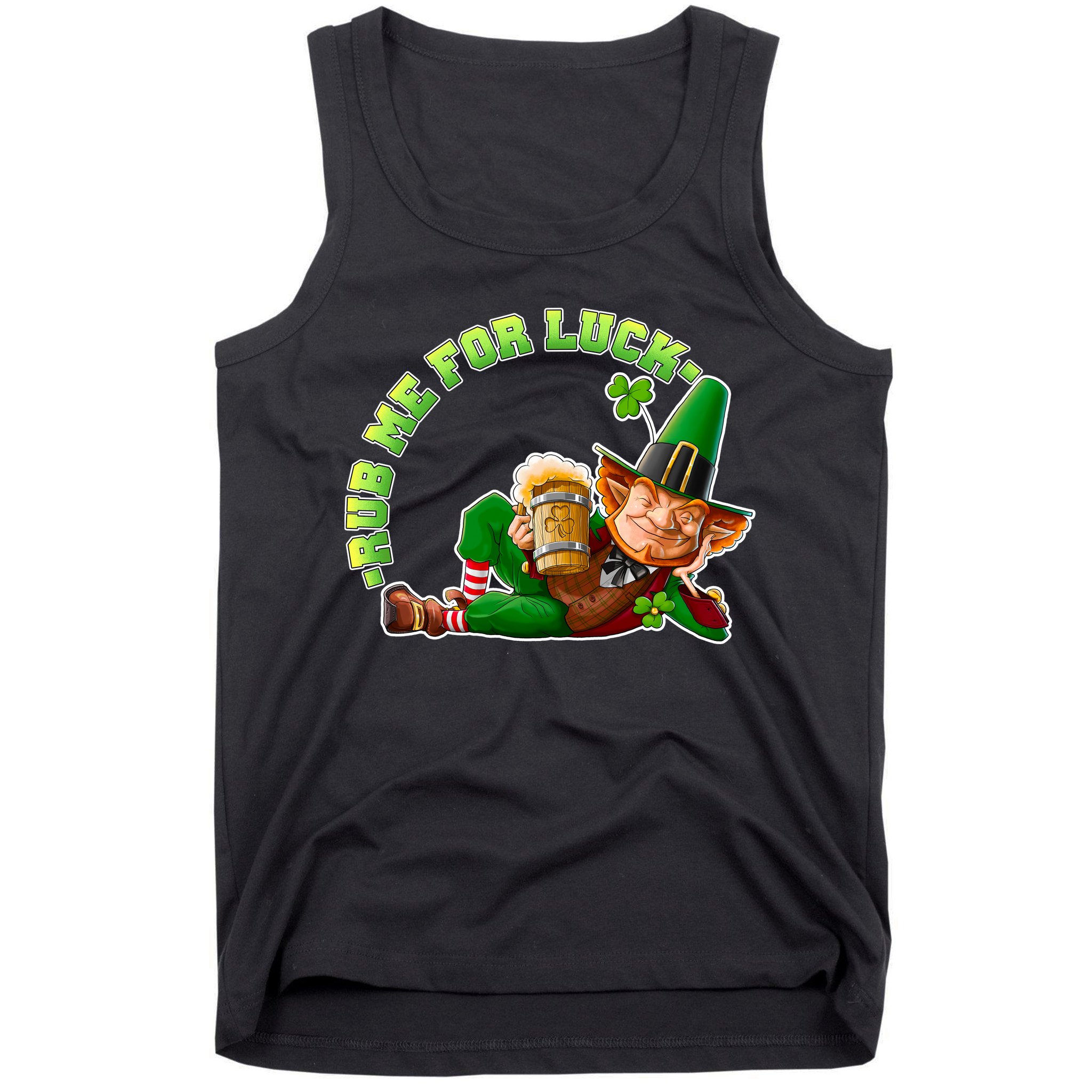 Rub Me for Luck Irish Leprechaun Tank Top