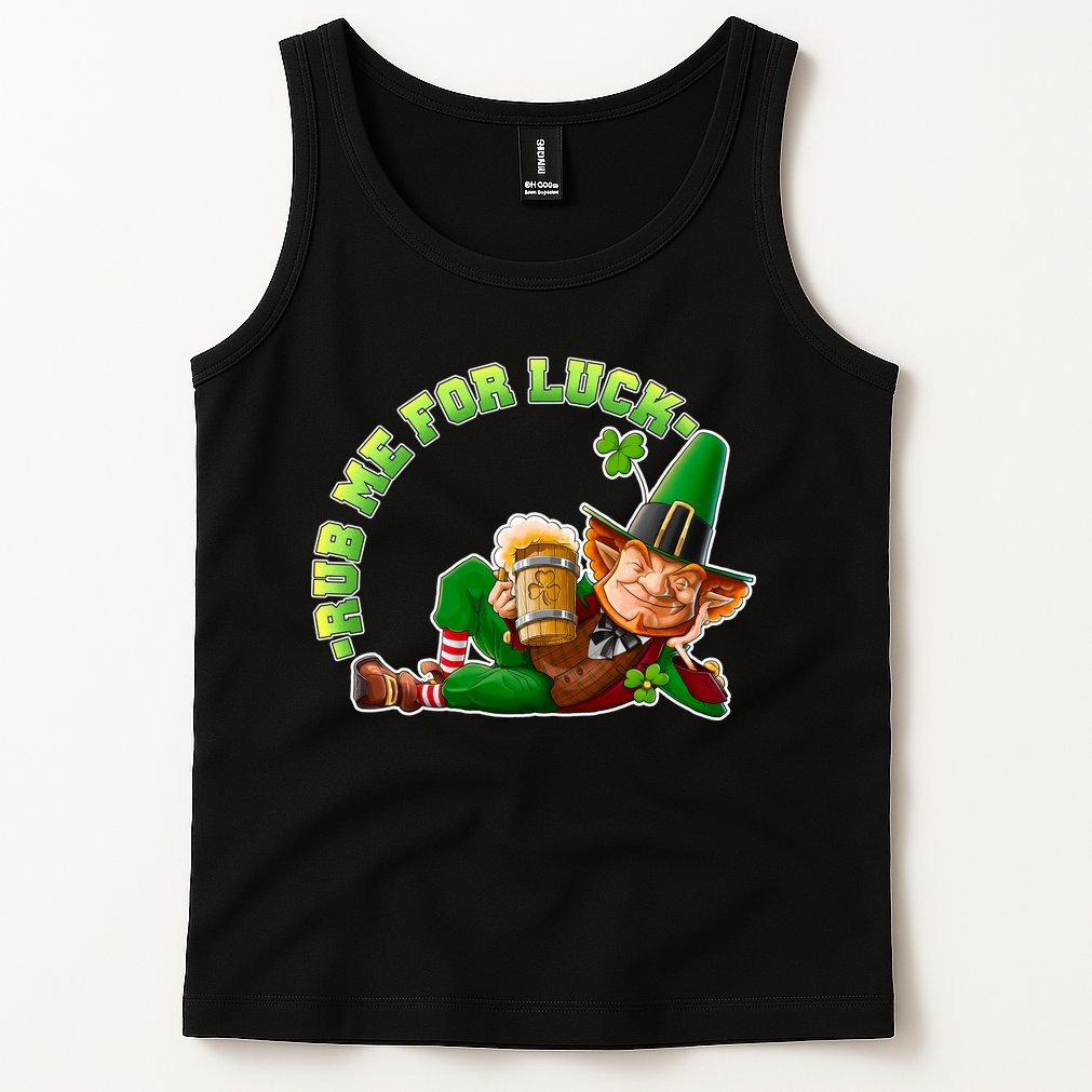 Rub Me for Luck Irish Leprechaun Tank Top
