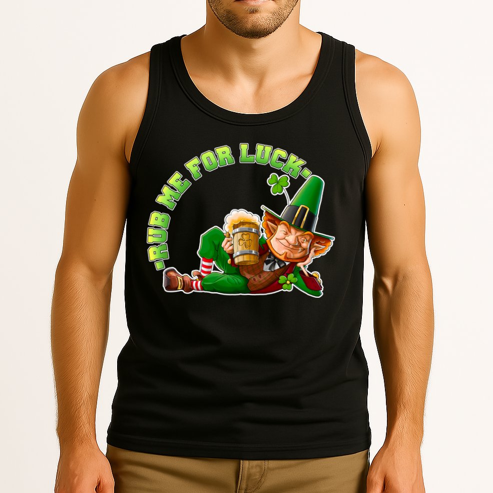 Rub Me for Luck Irish Leprechaun Tank Top
