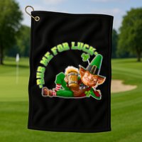 Rub Me for Luck Irish Leprechaun Golf Towel