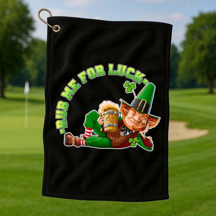 Rub Me for Luck Irish Leprechaun Golf Towel