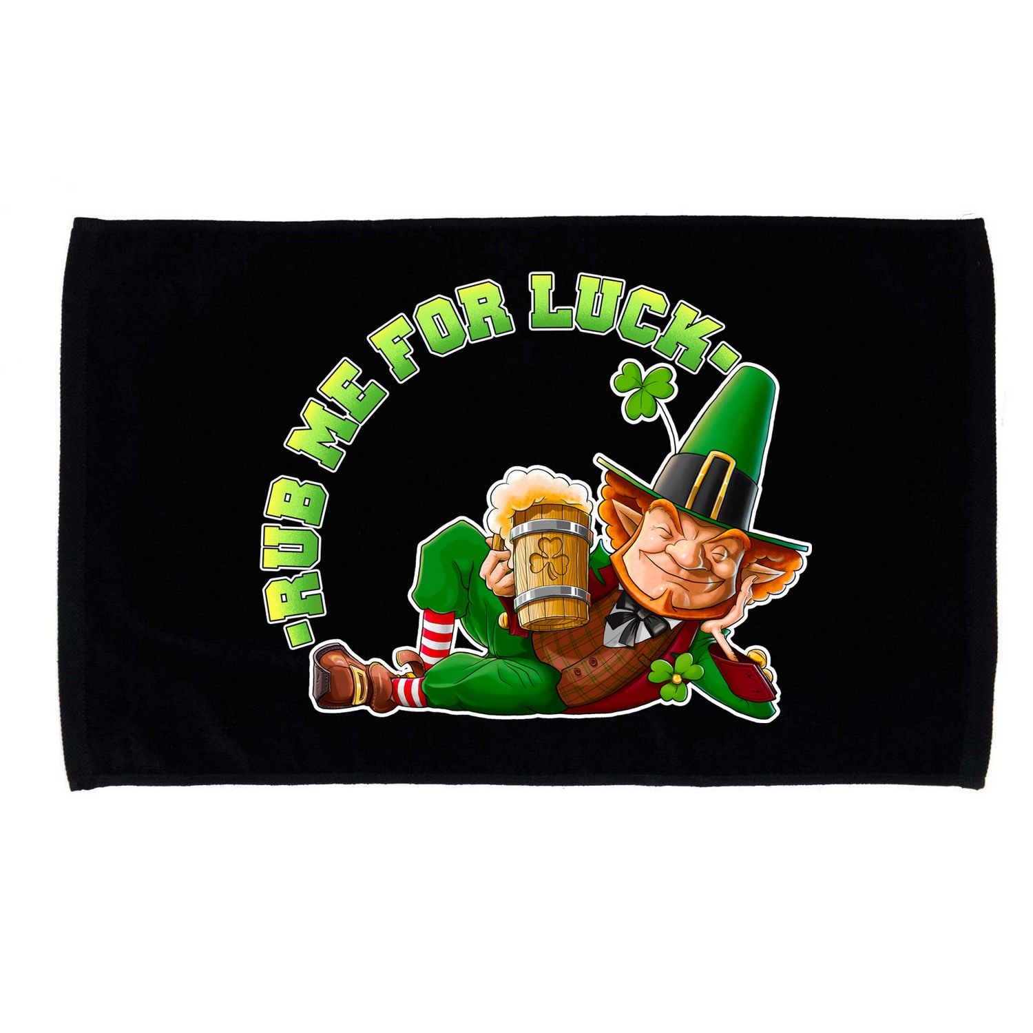 Rub Me for Luck Irish Leprechaun Microfiber Hand Towel