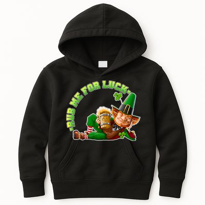 Rub Me for Luck Irish Leprechaun Kids Hoodie