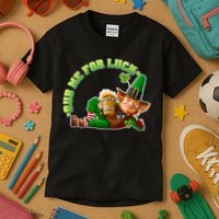 Rub Me for Luck Irish Leprechaun Kids T-Shirt