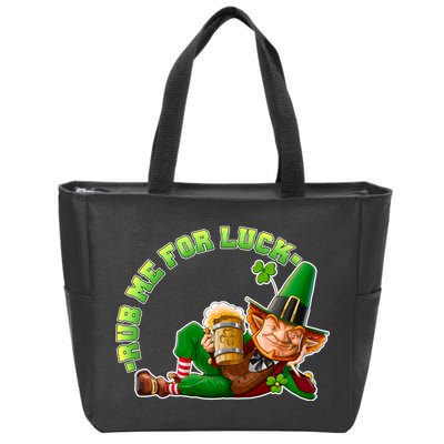 Rub Me for Luck Irish Leprechaun Zip Tote Bag