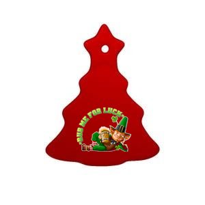 Rub Me for Luck Irish Leprechaun Ceramic Tree Ornament