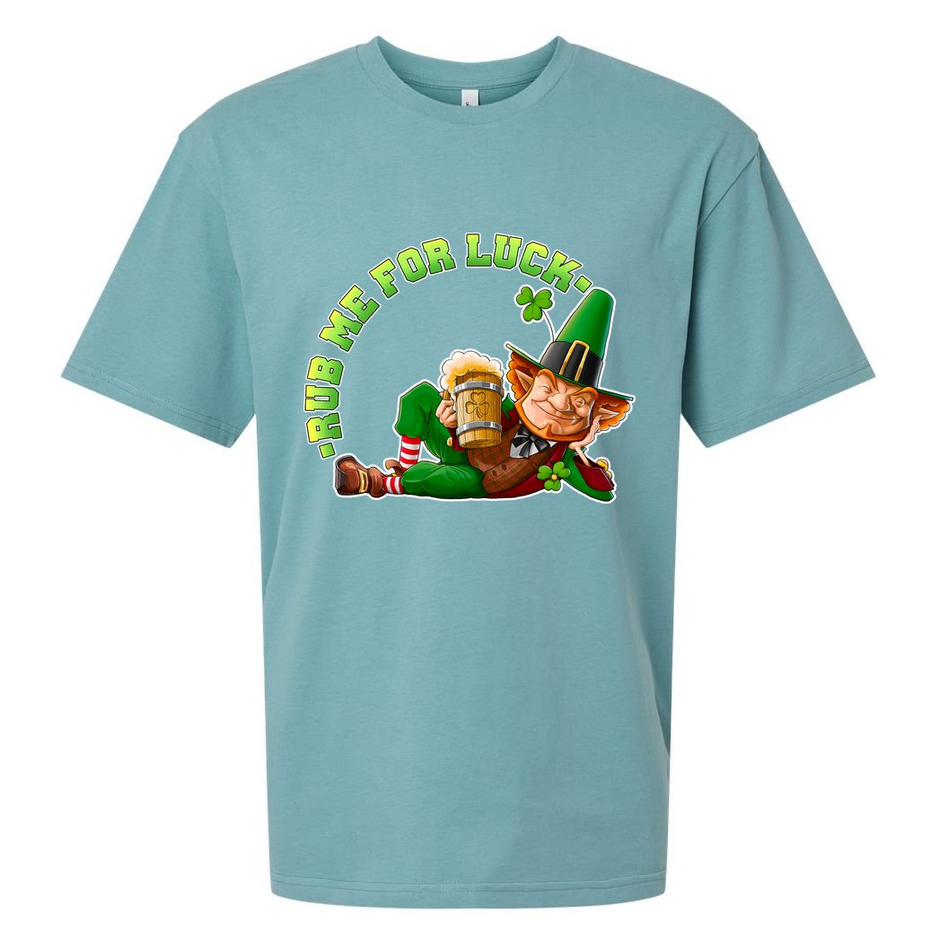 Rub Me for Luck Irish Leprechaun Sueded Cloud Jersey T-Shirt