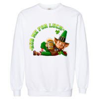 Rub Me for Luck Irish Leprechaun Garment-Dyed Sweatshirt