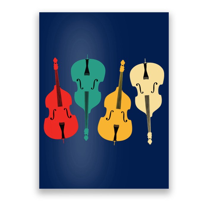 Retro Upright Bass String Double Bass Vintage Gift Poster