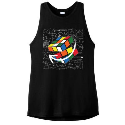 Rubik Mathematics Cube Funny Ladies PosiCharge Tri-Blend Wicking Tank