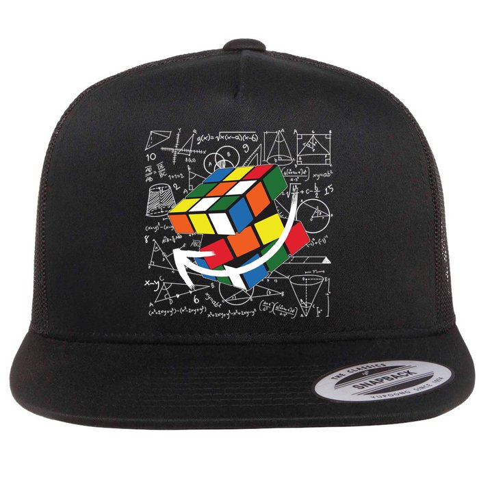 Rubik Mathematics Cube Funny Flat Bill Trucker Hat