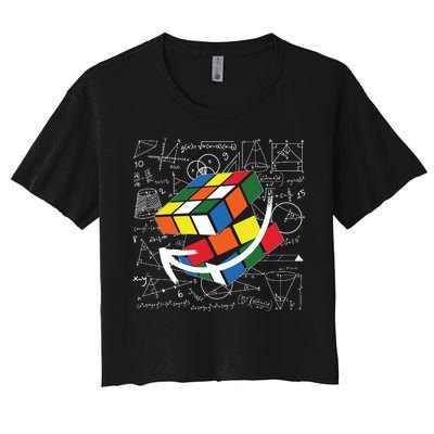 Rubik Mathematics Cube Funny Women's Crop Top Tee