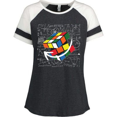 Rubik Mathematics Cube Funny Enza Ladies Jersey Colorblock Tee